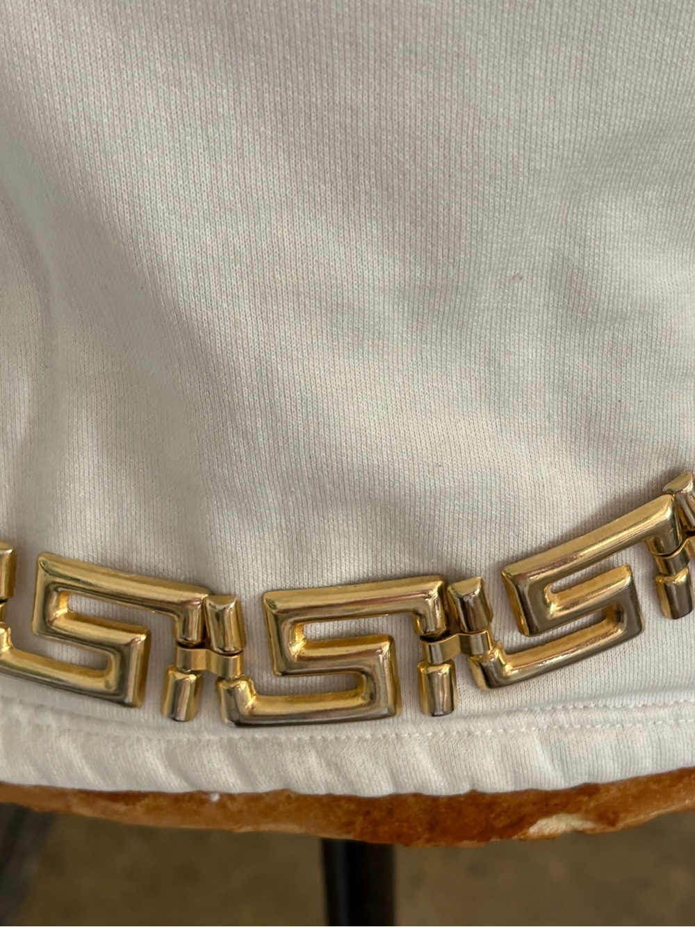 Vintage Anne Klein Lion Head Gold Chain Belt Greek Key